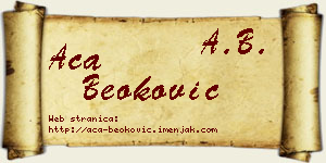Aca Beoković vizit kartica